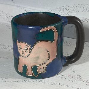 Mara Handcrafted Cat Dog Stoneware Mexican Pottery Coffee Mug 18 oz